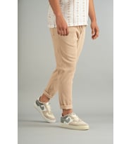 Erkek Lastikli Fitilli Jogger Pantolon (Bej)