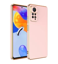 Xiaomi Redmi Note 12 Pro 4G Kılıf Kenarları Gold Kamera Korumalı Renkli Pastel Silikon Koyu Yeşil BARK (Rose - Gold)