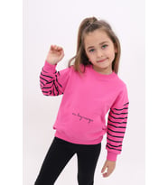 Toontoy Kız Çocuk Baskılı Sweatshirt (Fuşya)