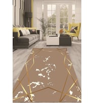 Dijital Kaymaz Taban Yıkanabilir Modern Renkli Salon Halısı Mutfak Halısı Yolluk ND-HT-1384 (Kahverengi)