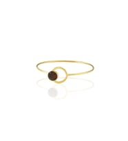 Kadir Jewellery 22 Ayar Altın Kaplama El İşçiliği Zirkon Taşlı Kadın Kelepçe Bilezik (Kahverengi)