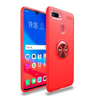 Oppo A7X Kılıf Yüzüklü Magnetli Ravel Case (Kırmızı)