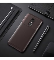 Xiaomi Redmi 5 Plus Kılıf Karbon Silikon Case (KAHVE)