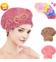 Mikrofiber Baş Havlusu Saç Kurulama Bonesi Duş Havlusu 1 Adet Baş Kafa Kurulama Bonesi (Koyu Pembe)
