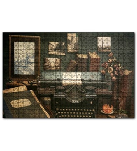 Cakapuzzle Masada Kitaplar Daktilo Tablolar Görseli  Puzzle Yapboz MDF (Ahşap) (500 Parça)