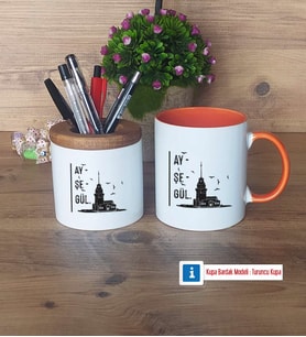 Kız Kulesi Kalemlik, Kupa Bardak T Kişiye Özel HediyeArkadaşa Hediye (Model 13)