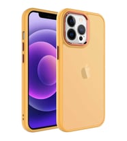 Apple iPhone 13 Pro Max Kılıf Zore May Arka Yüzey Buzlu Kılıf (Turuncu)