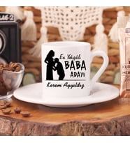 En Yakışıklı Baba Adayı Özel Türk Kahvesi Fincanı (Beyaz)