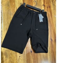 Demente Erkek Kayra Kumaş Beli Lastikli Şort Jogger (Siyah)