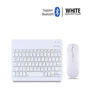 BKB011 Mini Kablosuz Bluetooth Klavye & Mouse Seti - Universal Uyumlu, Taşınabilir ve Şarjlı (Beyaz)