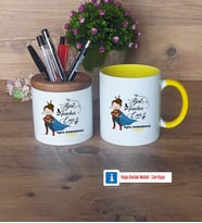 Kadın Öğretmene Hediye Kalemlik, Kupa Bardak T Kişiye Özel Hediye (Model 10)