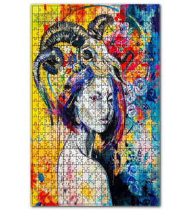 Cakapuzzle Koç Burcu Soyut Resim Puzzle Yapboz MDF (Ahşap) (1000 Parça)