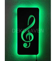 Sol Anahtarı Led Işıklı Tablo (Yeşil)