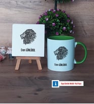 Aslan Dekoratif Taş, Kupa Bardak Kırmızı Hediye (Model 13)