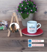 Sosyal Bilgiler Öğretmeni Türk Kahvesi Fincanı Ahşap Altlıklı ve Fotoğraflı Ahşap Anahtarlık Hediye Öğretmenler Günü Hediyesi (Model 3)