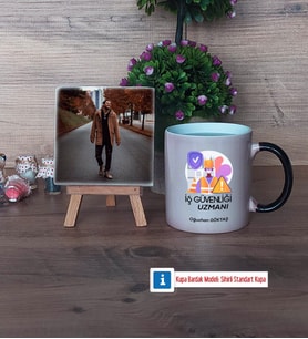 İş Güvenliği Uzmanı Fotoğraflı Dekoratif Taş, Kupa Bardak Beyaz Hediye (Model 9)