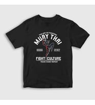 Presmono Unisex Çocuk Beyaz Fight Culture Mma Ufc Muay Thai T-Shirt 452319tt (Siyah)