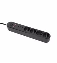 Icon Akım Korumalı 4'lü Priz 3 Port USB Çoklu Grup Priz 2 Metre Kablo 10A (Siyah)