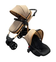 Mooly SC-2401 Travel Sistem Bebek Arabası - Gold Siyah (KAHVE)