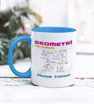 Geometri Öğretmeni Tasarımlı Kişiye Özel Kupa Bardak (Mavi)