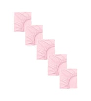5 Adet 65 x 95 + 10 cm Anne Yanı Lastikli Penye Kumaş Bebek Çarşafı (Pembe)