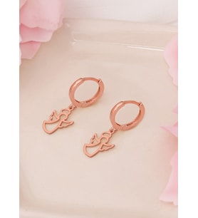 925 AYAR GÜMÜŞ SALLANTILI HARELİ MELEK KÜPE (Rose)