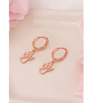 925 AYAR GÜMÜŞ SALLANTILI HARELİ MELEK KÜPE (Rose)