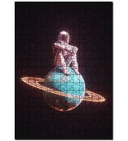 Cakapuzzle Satürn Sıkışmış Astronot Fantastik Görsel Puzzle Yapboz MDF (Ahşap) (500 Parça)