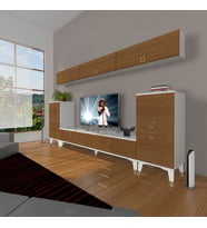 Decoraktiv Eko 9 Mdf Std Gold Tv Ünitesi Tv Sehpası (Beyaz - Ceviz)