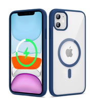 Apple iPhone 11 Kılıf Magsafe Wireless Şarj Özellikli Silikon Zore Ege Kılıf (Mavi)