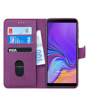 Microsonic Samsung Galaxy A9 2018 Kılıf Fabric Book Wallet (Mor)