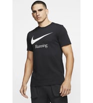 Nike Running Dri Fit Mens T-shirts Erkek Koşu Tişört Siyah