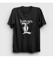 Presmono Unisex Beyaz Logo L V3 Anime Death Note T-Shirt 129921tt (Siyah)