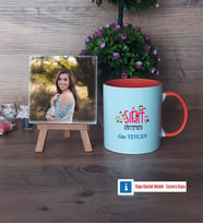 Kadın Sınıf Öğretmenine Hediye Fotoğraflı Dekoratif Taş, Kupa Bardak Beyaz Hediye Öğretmenler Günü Hediyesi (Model 13)
