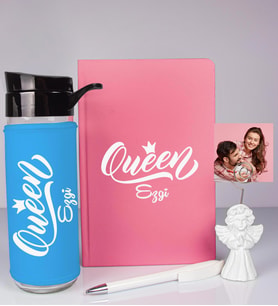 Kişiye Özel Defter Kalem Matara Ve Fotoğraflı Notluk Seti 93533 (Pembe)