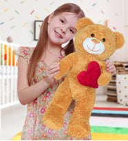 50 cm Kalpli Peluş  Sevimli Ayıcık (Kahverengi)