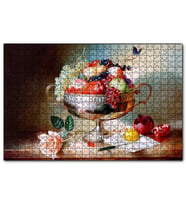 Cakapuzzle Çiçek Meyve Tabağı Görseli  Puzzle Yapboz MDF (Ahşap) (1000 Parça)