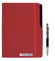 İSME ÖZEL TARİHSİZ L MODEL DEFTER - AJANDA   İSME ÖZEL KALEM HEDİYELİ (Kırmızı)