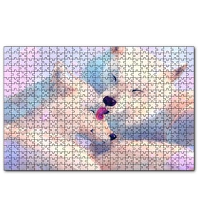Cakapuzzle Birbirini Temizleyen Beyaz Kurtlar Çizim  Puzzle Yapboz MDF (Ahşap) (1000 Parça)
