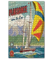 Cakapuzzle Gölde Romantik Yelkenli Gezintisi Görseli Puzzle Yapboz MDF (Ahşap) (255 Parça)