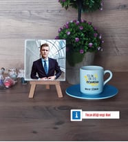 En İyi Eczacı Fotoğraflı Dekoratif Taş, Ahşap Altlıklı Türk Kahvesi Fincanı Hediye (Model 5)