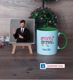 Felsefe Öğretmeni Fotoğraflı Dekoratif Taş, Kupa Bardak Beyaz Hediye (Model 14)