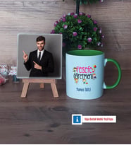 Felsefe Öğretmeni Fotoğraflı Dekoratif Taş, Kupa Bardak Beyaz Hediye (Model 14)
