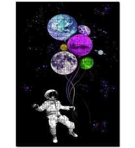 Cakapuzzle Uzayda Astronot Balan Gezegen Fantastik Puzzle Yapboz MDF (Ahşap) (500 Parça)