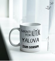 Yalova Temalı Kişiye Özel İsim ve/veya Fotoğraflı Kupa Bardak No:X025-077 (Beyaz)