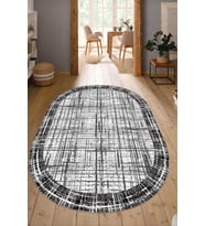 Dijital Baskılı Kaymaz Taban Yıkanabilir Oval Salon Halısı Mutfak Halısı Yolluk NDO-HT-1093 (Çok Renkli)