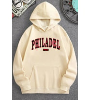 Unisex Philadelphia Baskılı Sweatshirt (Bej)