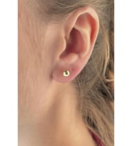 14 Ayar Altın Top Küpe 6 mm (Beyaz)