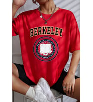 Unisex Berkeley Baskılı T-shirt (Kırmızı)