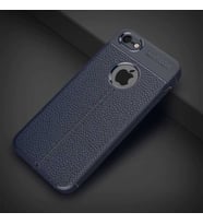 Uyumlu Model Apple iPhone 5 5S SE Kılıf Deri Tarzı Niss Silikon Case (Lacivert)